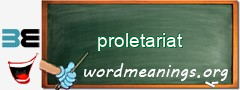 WordMeaning blackboard for proletariat